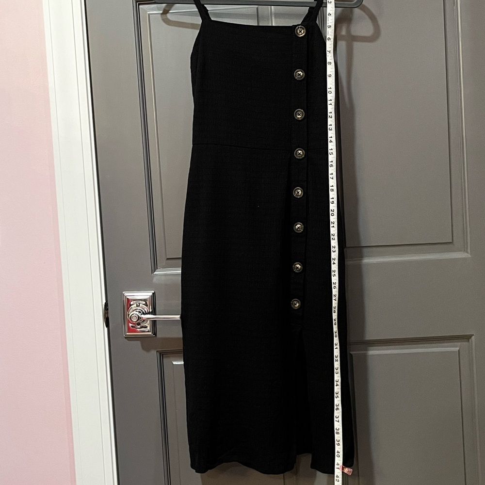 Black Midi Dress with Button Detail - Picture 9 of 9